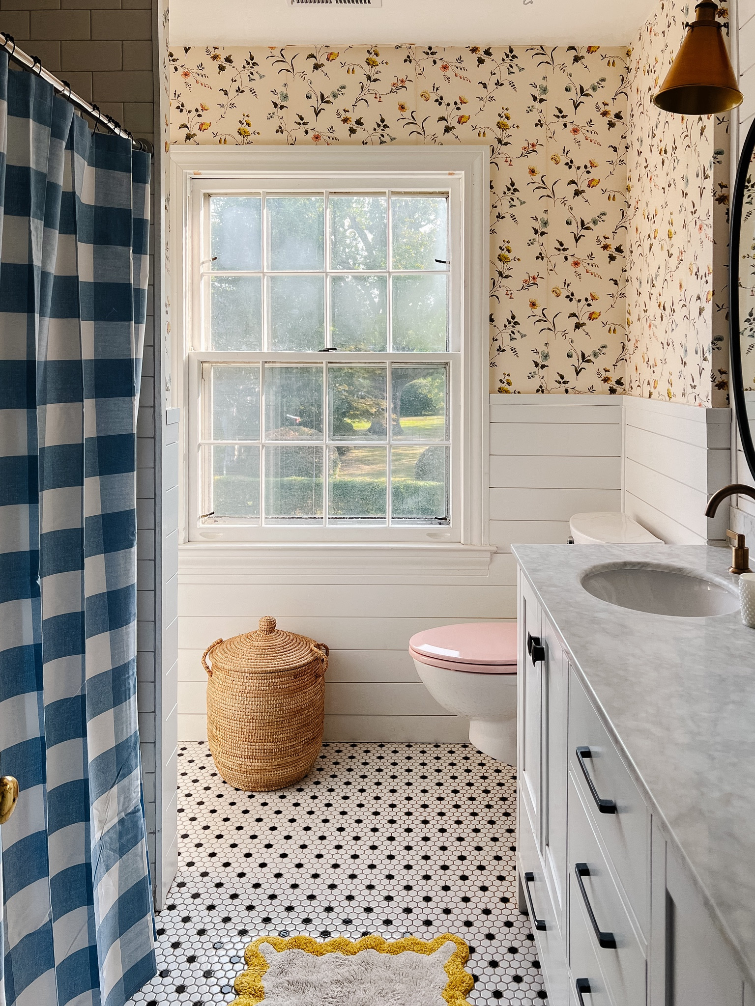 Mini Bathroom Renovation using Vintage Wallpaper we found in our attic 

#LTKHome