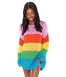 Show Me Your Mumu Women's Paula Pullover, Bright Stripe Crochet | Amazon (US)