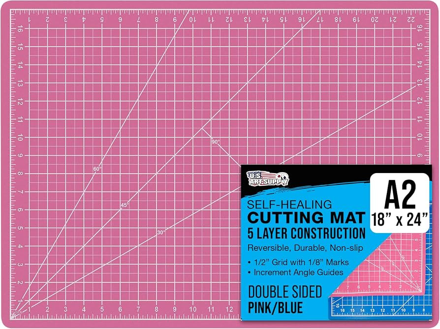 U.S. Art Supply 18" x 24" Pink/Blue Professional Self Healing 5-Ply Double Sided Durable Non-Slip... | Amazon (US)