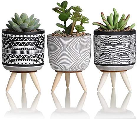 TERESA'S COLLECTIONS Modern Geometric Artificial Potted Plants for Home Decor, Assorted Faux Succule | Amazon (US)