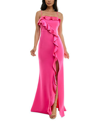 Emerald Sundae Juniors' Ruffled Sleeveless Gown - Macy's | Macy's