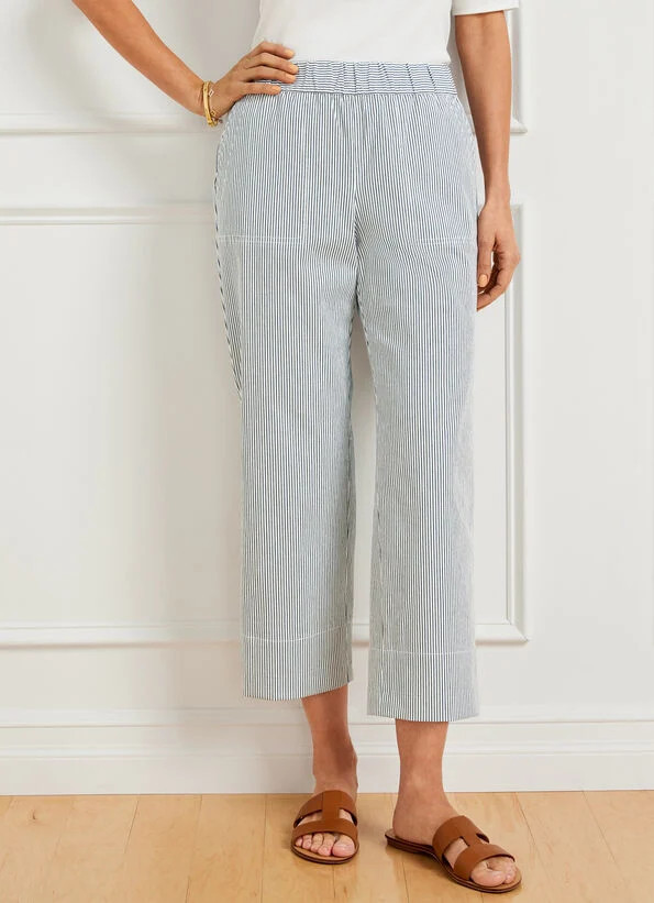 Pull-On Wide Crops - Summer Stripe | Talbots