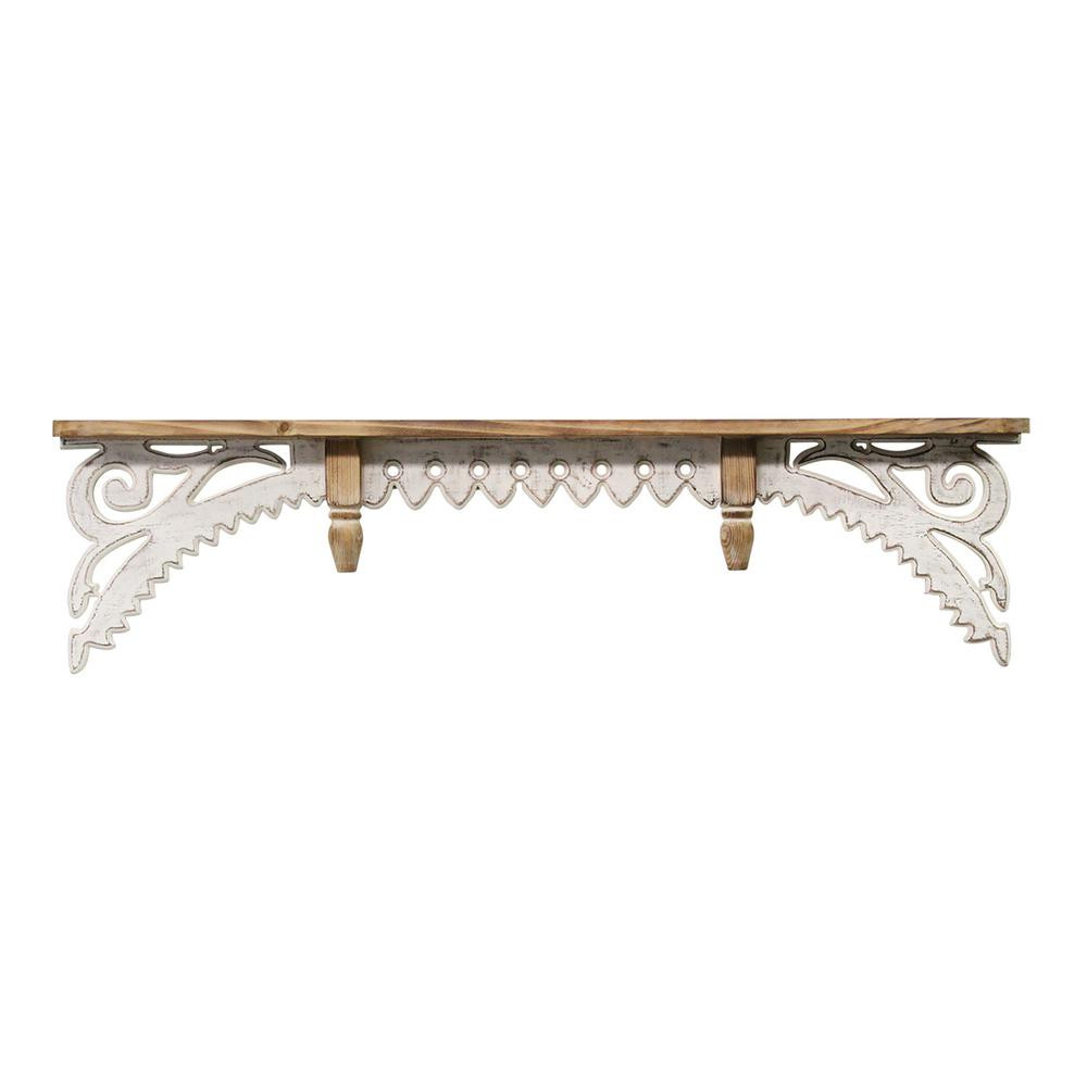 Stratton Home Decor Vintage Wood Wall Shelf-S23755 - The Home Depot | The Home Depot