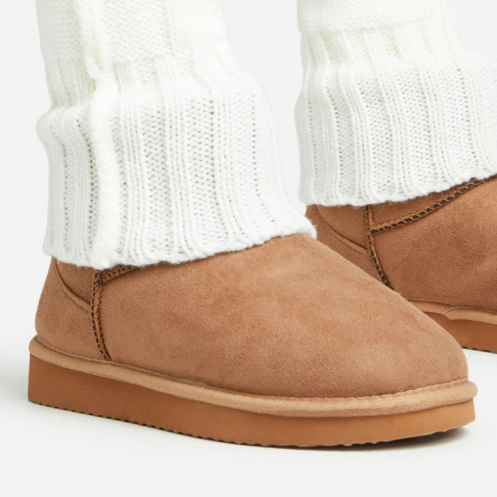 Leg Warmer Socks In White Cable Knit | EGO (UK)
