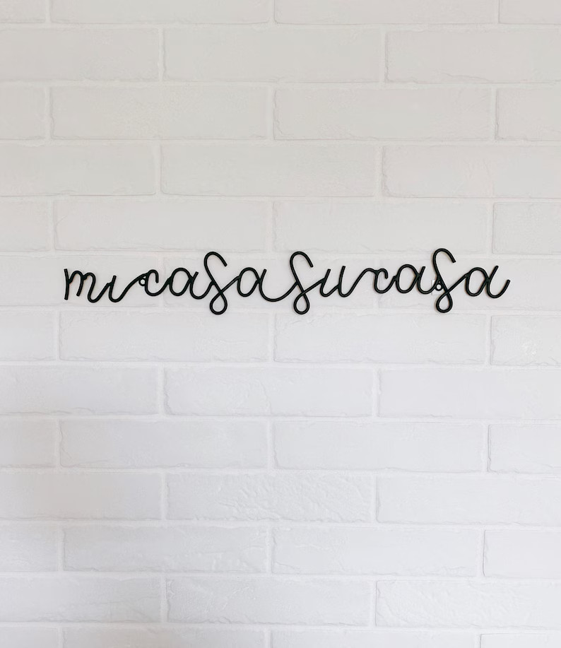 Mi Casa Su Casa Sign, Mi Casa Su Casa, Mi Casa Su Casa Wall Art, Black Metal Wire Wall Art, Metal... | Etsy (US)