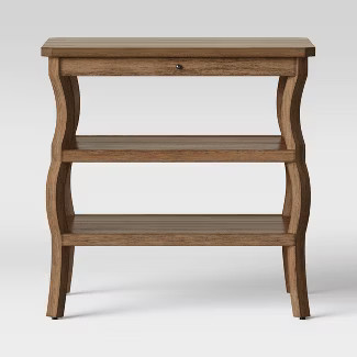 Shelburne Wood Nightstand with Open Shelves Brown - Threshold™ | Target
