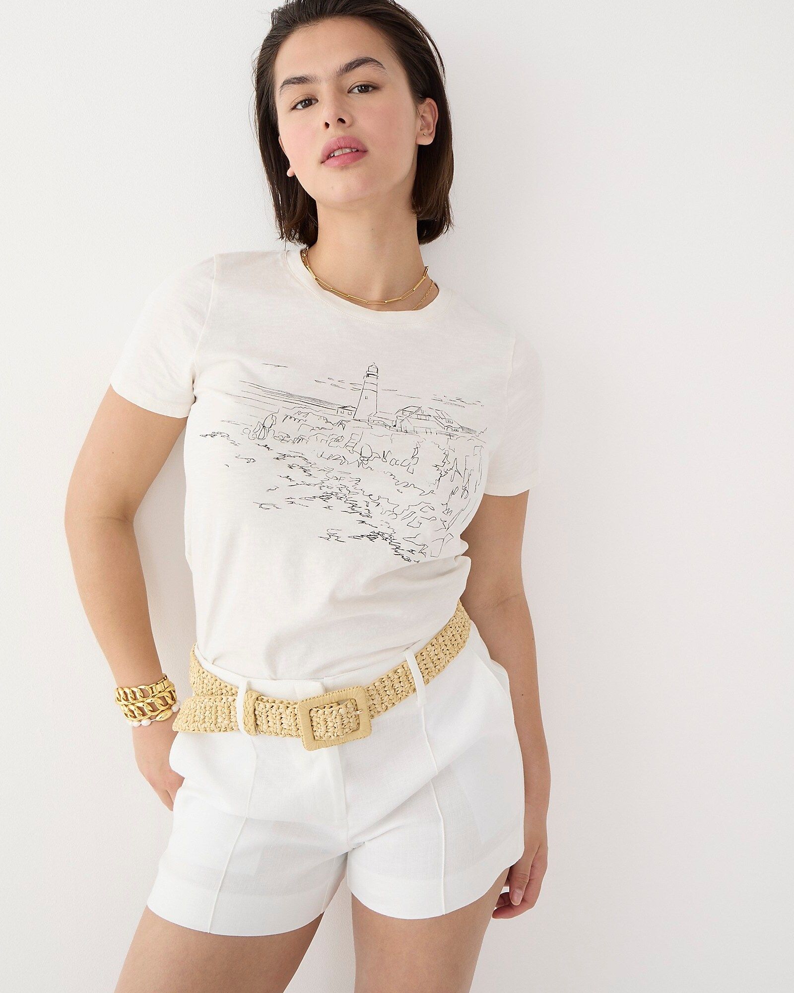 Classic-fit lighthouse graphic T-shirt | J.Crew US