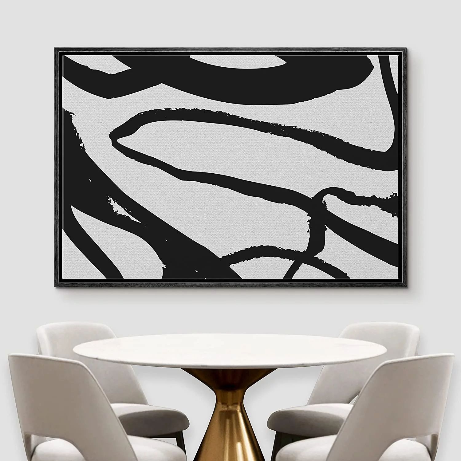 Wall26 Framed Canvas Print Wall Art Swirling Dark Lines on Gray Background Abstract Shapes Illust... | Walmart (US)