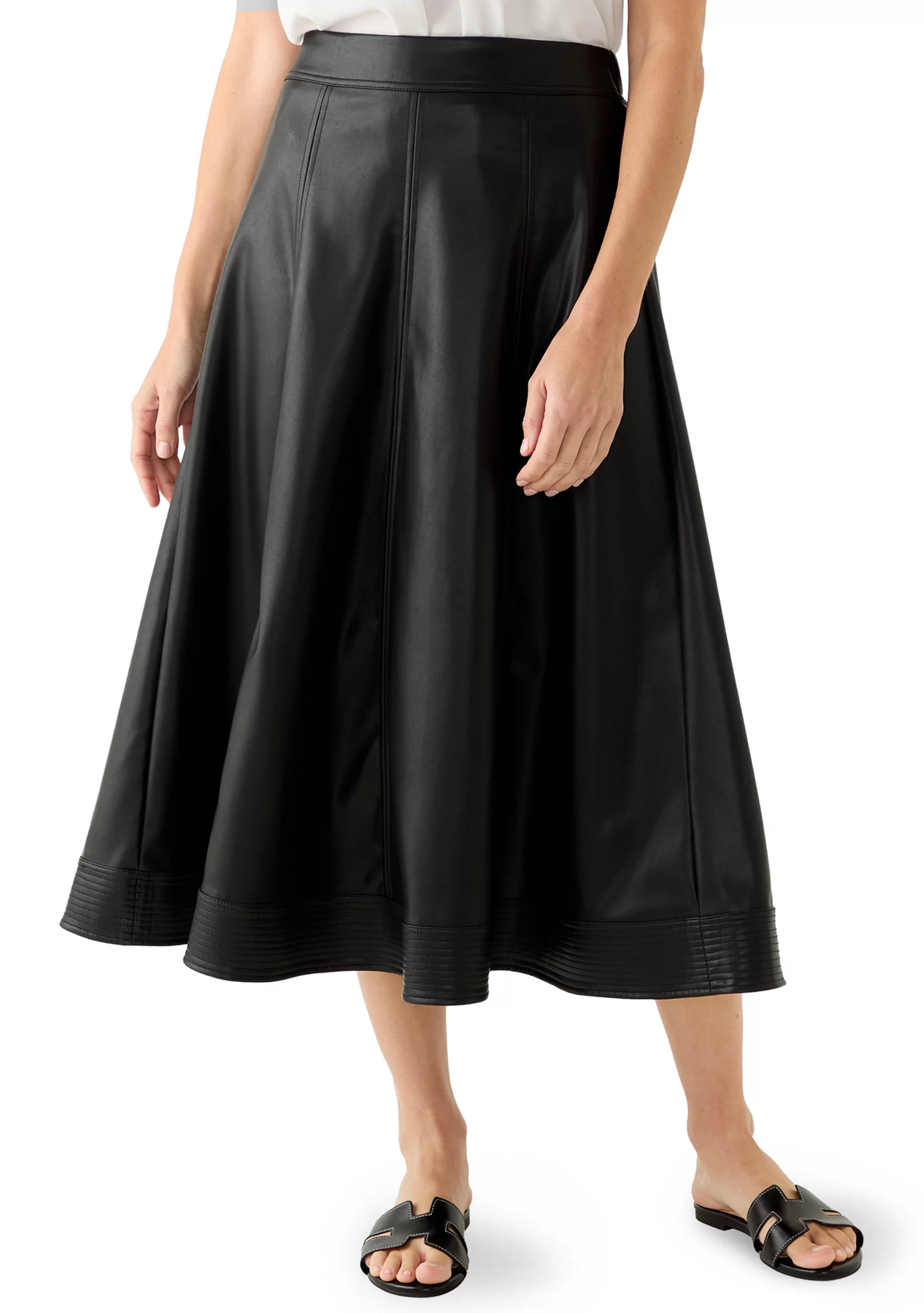 Women's Leather Midi Skirt | Belk