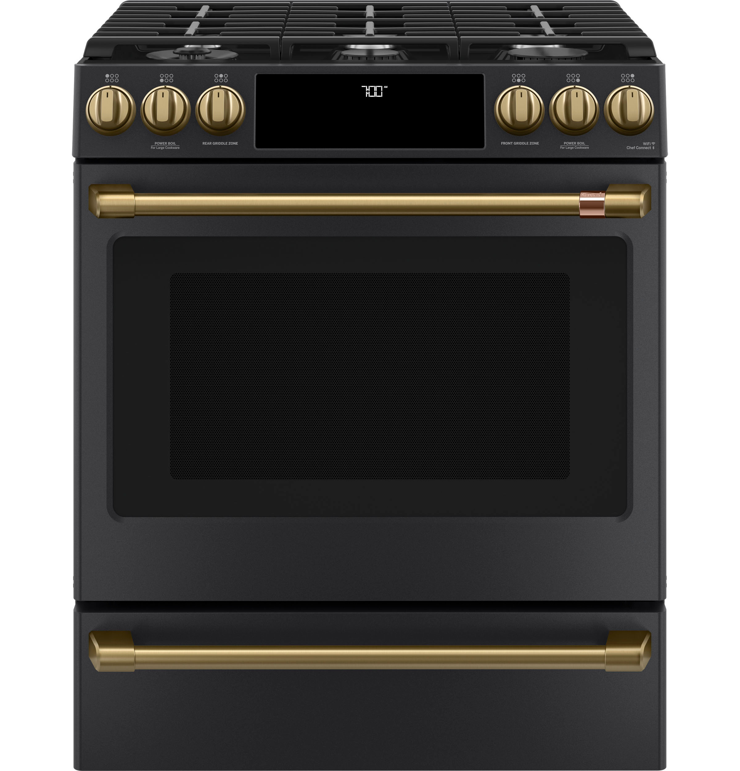 CAFÉ™ 30" Smart Slide-In, Front-Control, Gas Range with Convection Oven | Cafe Appliances (US)