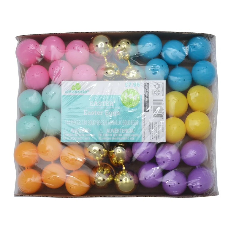 Way to Celebrate Easter 40 MM Bright and Pastel Fillable Plastic Easter Eggs, 144 Count | Walmart (US)