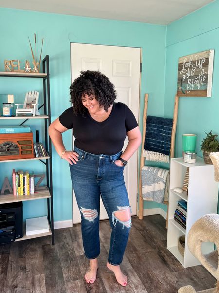 New favorite jeans right here. Super stretchy and comfortable and fit several sizes at once (like Sisterhood of the Traveling Pants)!

Plus they are a classic wash, cropped straight style, with lots of distressing for an edgy and on trend look.

Get them while you can because they tend to sell out. And right now you can get $50 off a $200 purchase with code YES50.

I’m in the 14-16 Plus.

#LTKcurves #LTKsalealert #LTKFind