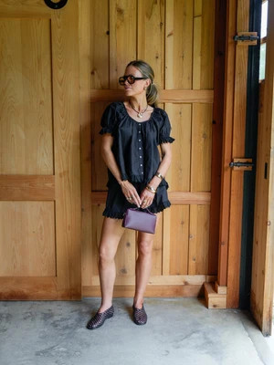 The Flounce Set - Black Lace | Darling Loungewear