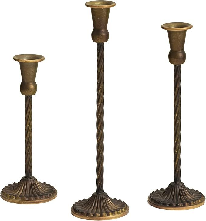 Ling's moment Vintage Candlestick Candle Holder for Wedding Reception Centrepieces, Set of 3(Tall... | Amazon (US)