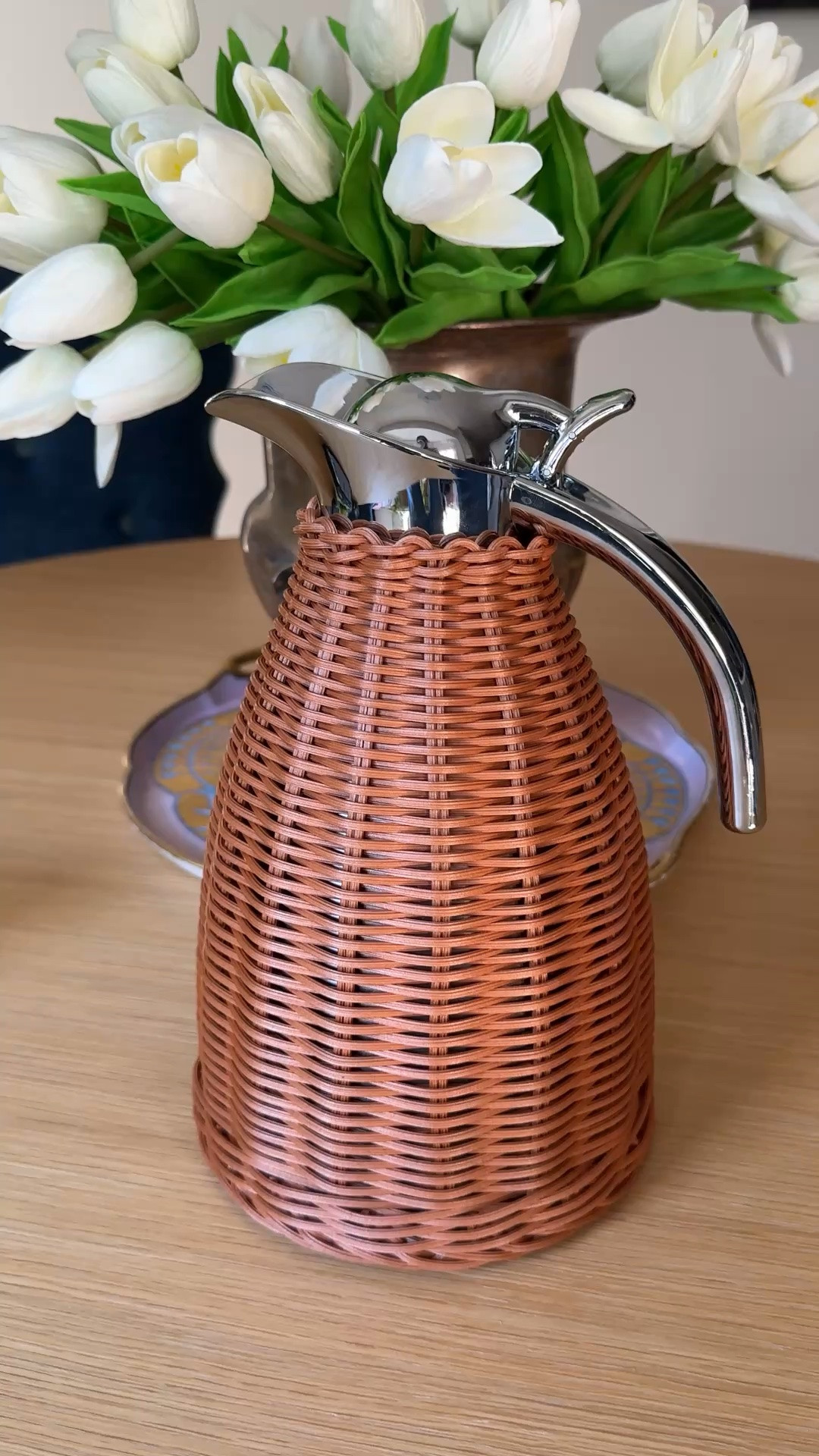 This is the cutest pitcher for summer hosting! I’ve been using it for coffee, water and orange juice and it adds so much charm to any setting!

#summerhosting #cottagecore #hosting