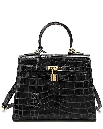 Alligator-Embossed Leather Satchel | Gilt & Gilt City