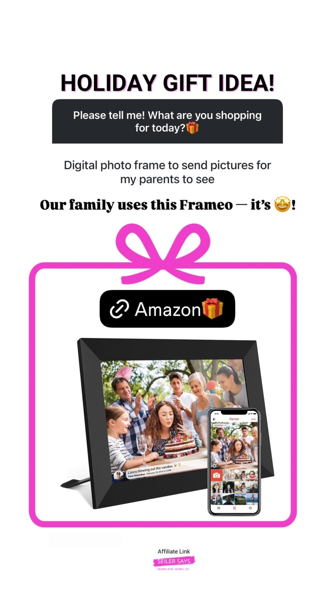 Digital Photo Picture Frames are the BEST way to share photos with your family. It’s also the greatest way to see family memories that otherwise would be buried in your phone. Our family uses this Frameo from Amazon— it’s 🤩! It’s an excellent Christmas, holiday gift for your family, friends or yourself!

#LTKCyberWeek #LTKHoliday #LTKGiftGuide