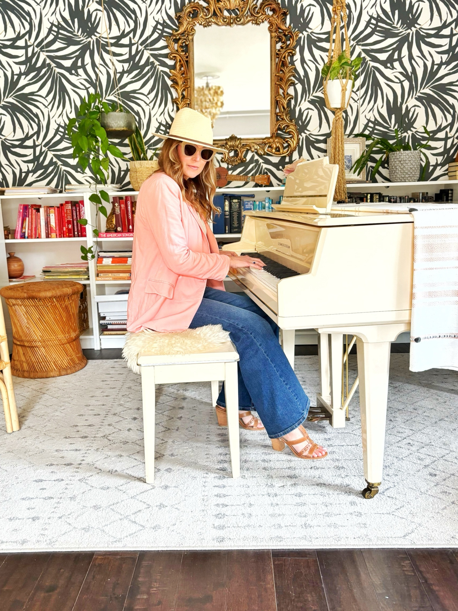 Palm Sunday church outfit.  H&M has some really cute pink and blush colored blazers for spring!  All these blazers come in a pink hue.  I wore one this morning with my favorite Levi high waisted bell bottom jeans and sandals.  

#LTKSeasonal #LTKfindsunder100 #LTKover40