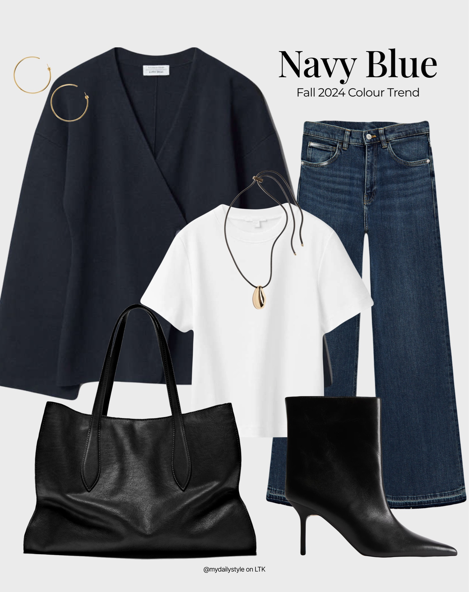 Navy blue is a gorgeous deep shade. No wonder, it has become a wardrobe 2024 staple. 

Styling navy blue knit cardigan with a white t-shirt, flared denim jeans, tote leather bag, & heeled boots. 

Tags: navy blue, deep blue, azul marino, fall style, pre-fall, autumn style, fall outfit, autumn outfit, fall fashion, autumn fashion, easy styling, simple everyday look, chic & basic outfit, Parisian look, casual outfit, capsule wardrobe, office look, brunch style, high street.

#LTKstyletip #LTKautumn #LTKbag