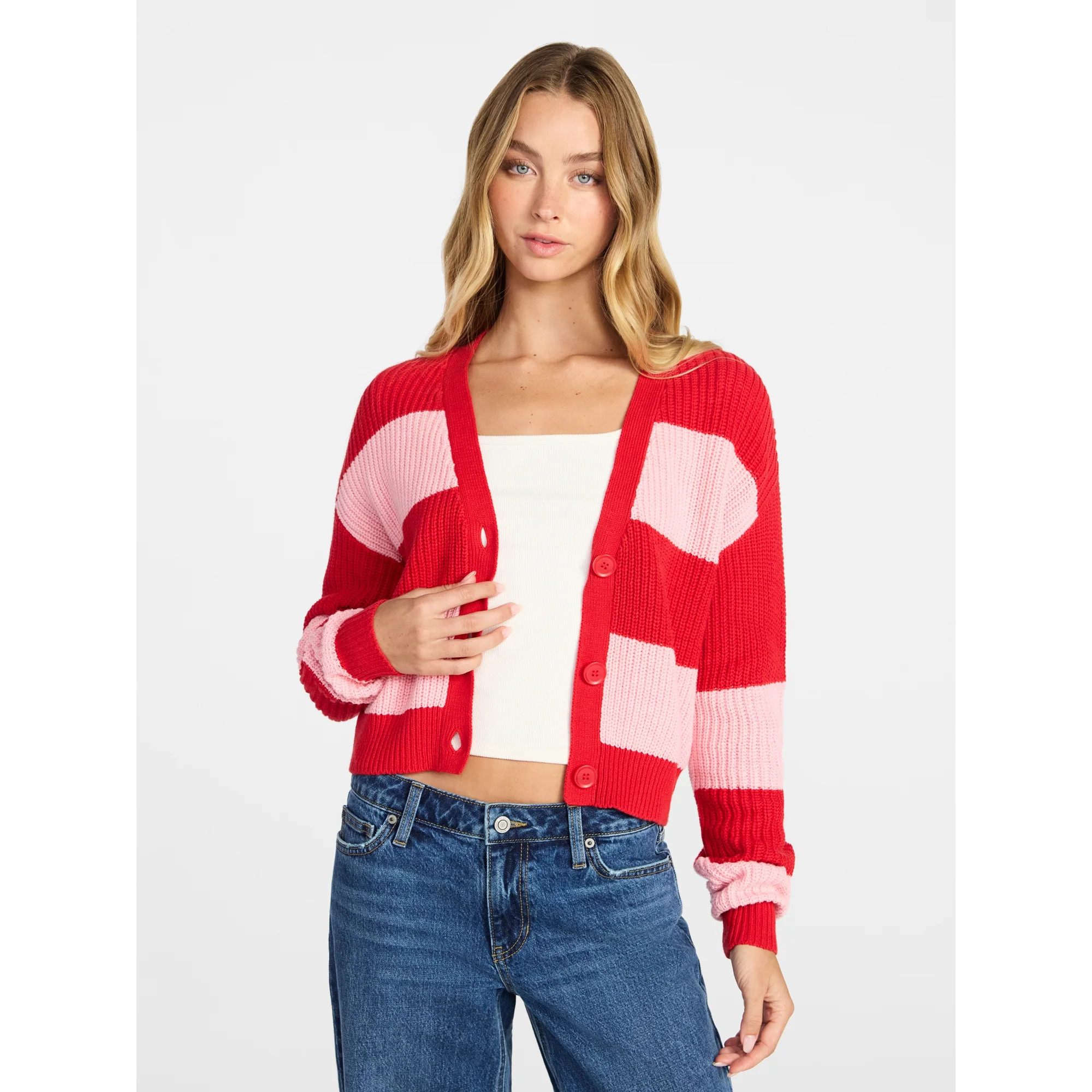 No Boundaries Cropped Knit Cardigan, Women's XXS-XXL | Walmart (US)