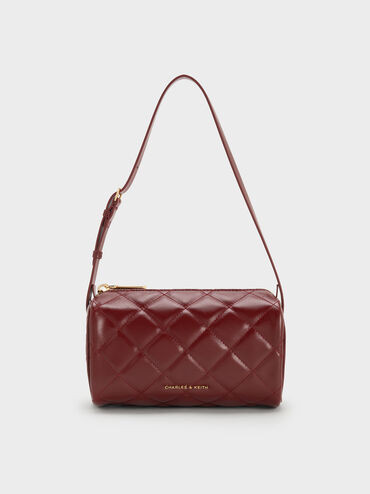 Janie Quilted Shoulder Bag
    
         - Burgundy | Charles & Keith UK
