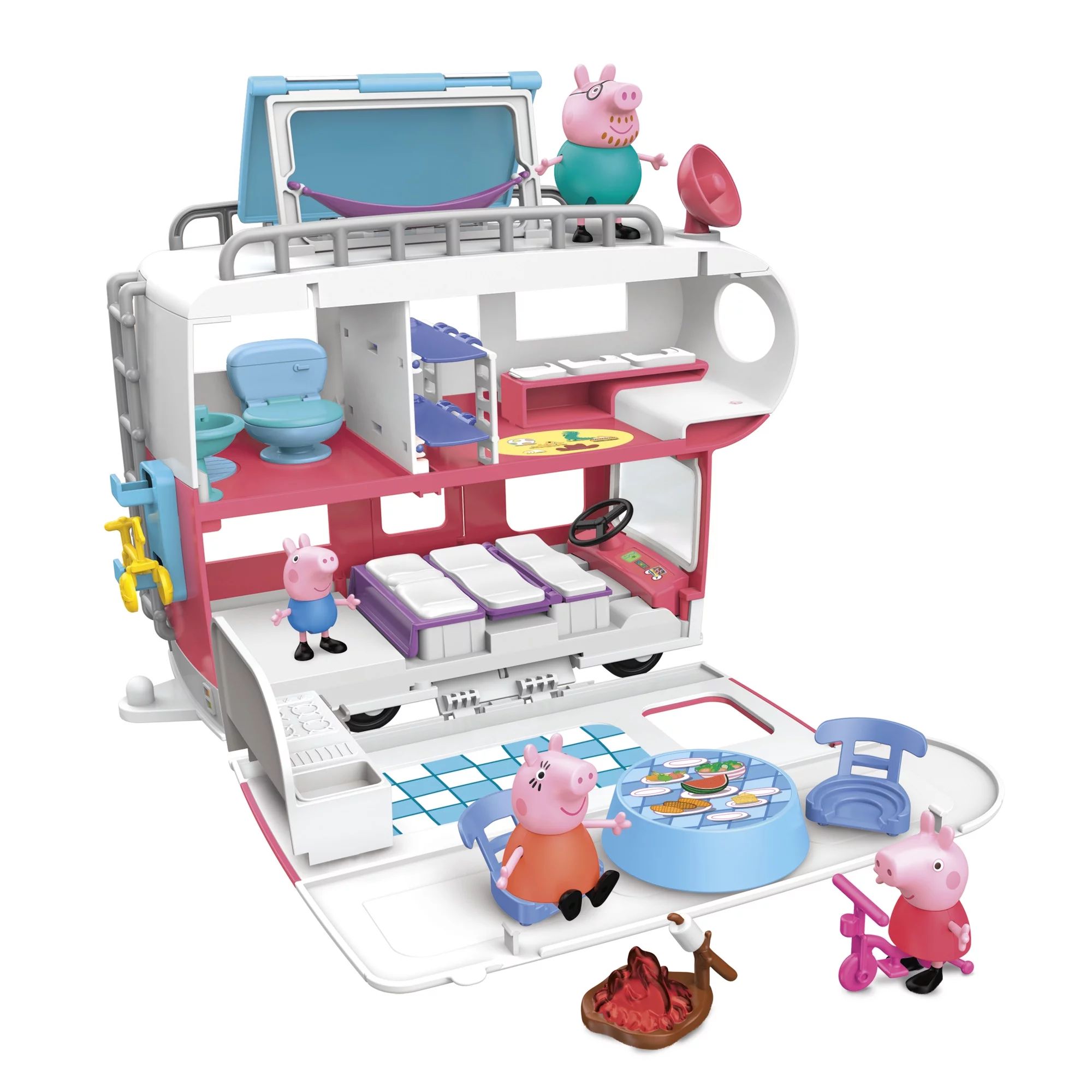 Peppa Pig Peppa’s Adventures Peppa’s Family Motorhome Preschool Toy, Vehicle to RV Playset | Walmart (US)