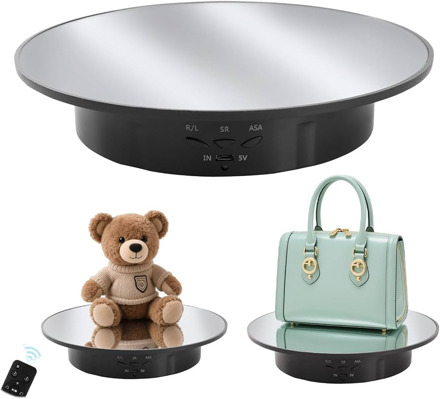 Rotating Display Stand Turntable Stand Black Spinning Stand for Product Shows with Telecontroller... | Amazon (US)