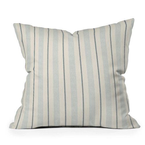 Malibu Dusty Blue Stripe Pillow | Caron's Beach House