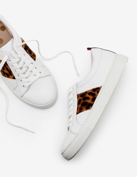 Classic Sneakers (White and Tan Leopard) | Boden (US)
