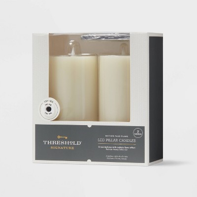 2pk 3" x 6" LED Candles Cream - Threshold™: Paraffin Wax, Traditional Decor, Pillar Style | Target