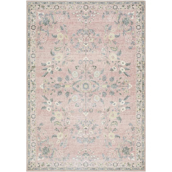Lympsham Washable Floral Rug | Wayfair North America