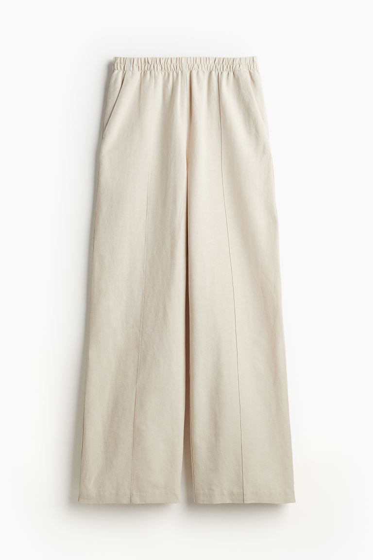 Linen-blend Pants - Light beige - Ladies | H&M US | H&M (US + CA)