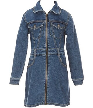 GB Big Girls Denim Long Sleeve Zip Front Dress | Dillard's | Dillard's