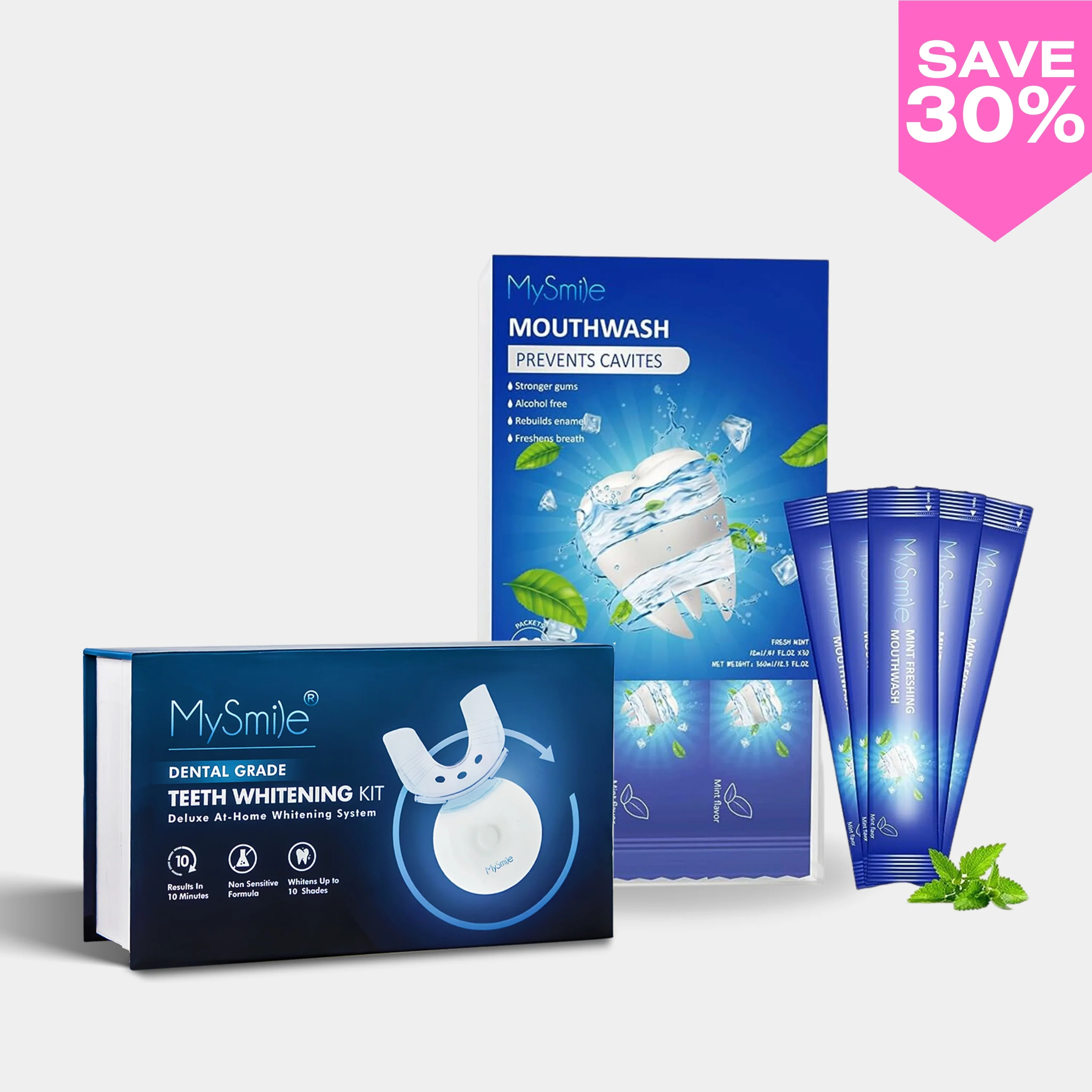 Original Teeth Whitening Kit with Portable Mouthwash Bundle | MySmile