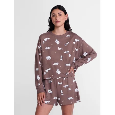 Peanuts Women's and Women's Plus Tee and Shorts Pajama Set by Grayson Social, 2-Piece, Sizes XS-3X | Walmart (US)
