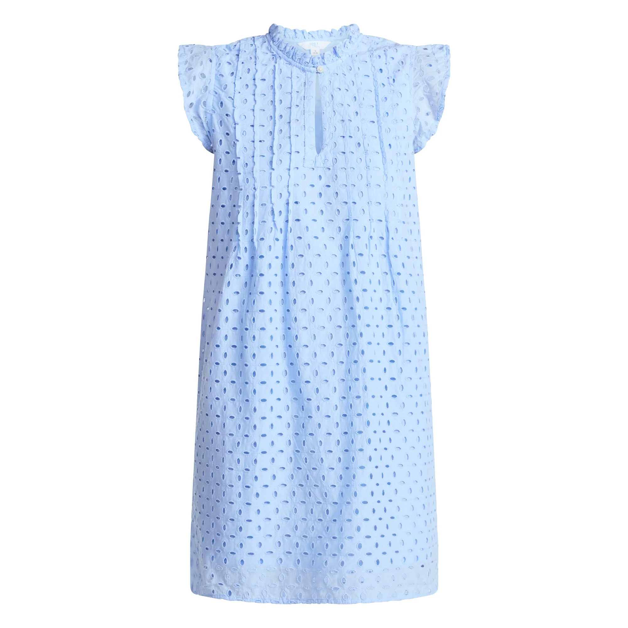 Time and Tru Women's Cotton Eyelet Mini Dress with Flutter Sleeves, Sizes XS-XXXL | Walmart (US)