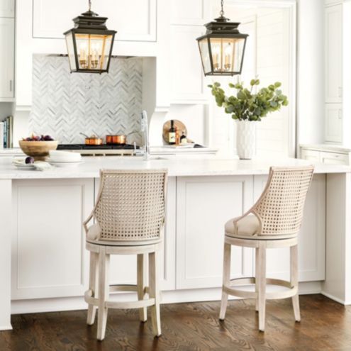 Makena Swivel Bar & Counter Stool | Ballard Designs, Inc.