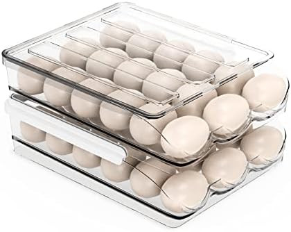 Large Capacity Egg Holder for Refrigerator, Egg Fresh Storage Box for Fridge, E | Amazon (US)