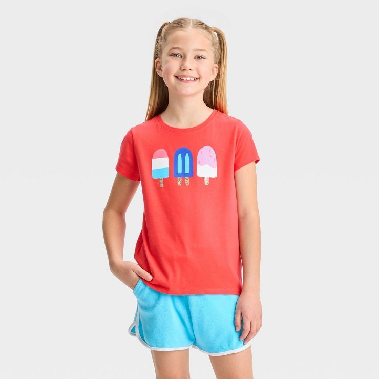 Girls' Short Sleeve Popsicles Graphic T-Shirt - Cat & Jack™ Red | Target