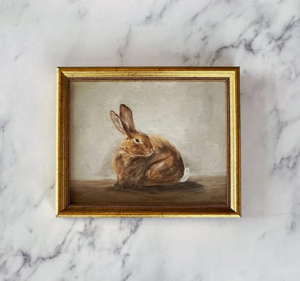 Bunny Rabbit Oil Painting Print