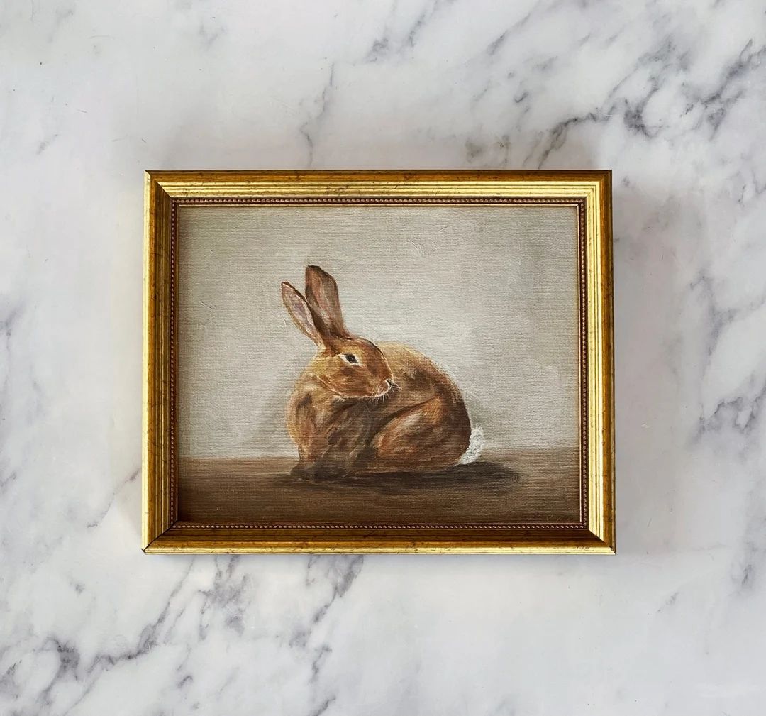 BUNNY RABBIT Print Rabbit Oil Painting Print Bunny Oil Painting Giclee Print Countryside Original... | Etsy (US)