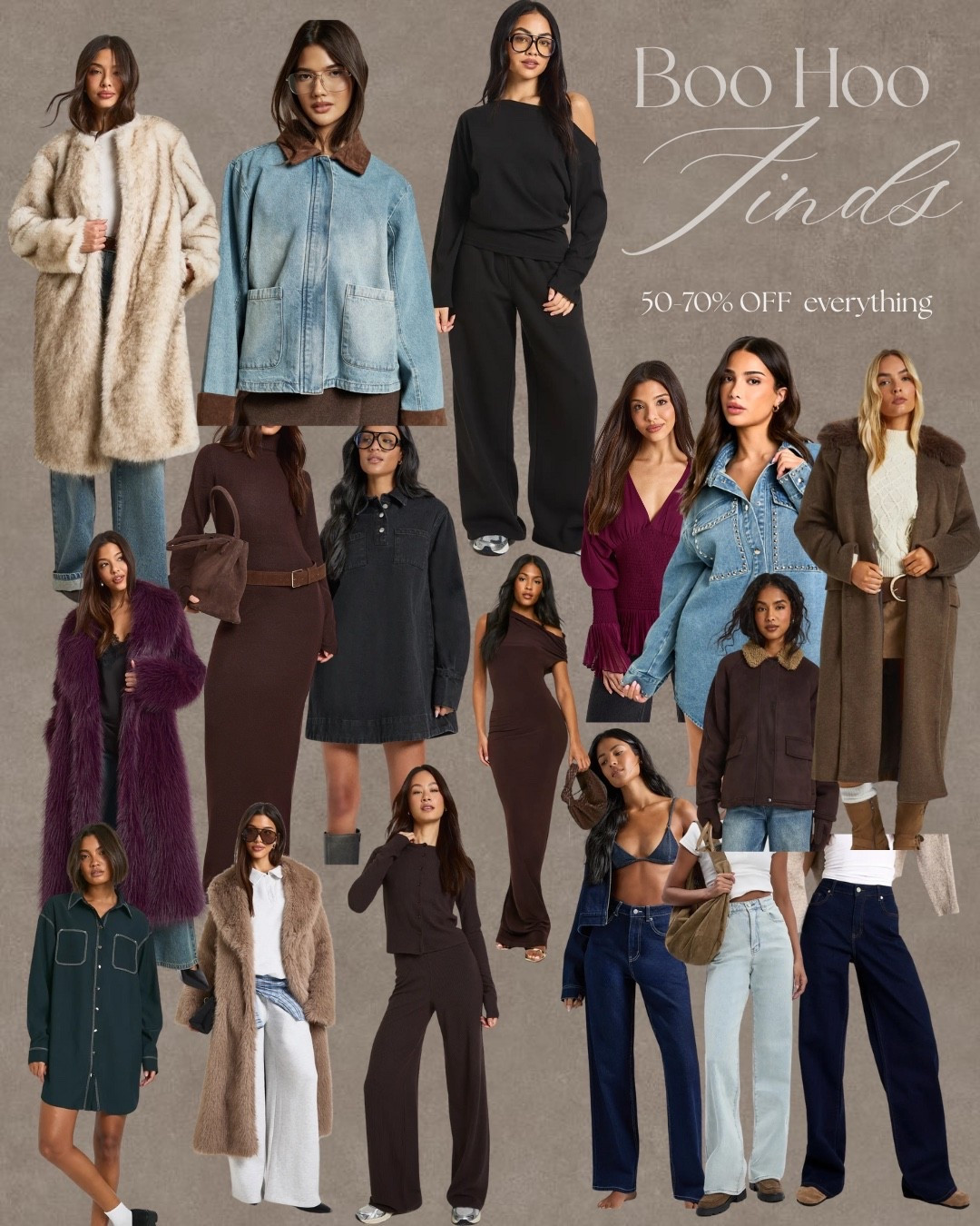 50-70% off boohoo finds that a lot are tall girl friendly! 

Jeans, fur coats, barn jackets, denim 

#LTKMidsize #LTKTall