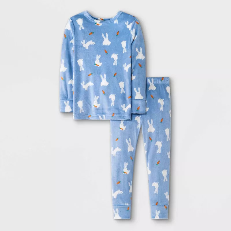 Toddler 2pc Rabbit Snug Fit Pajama Set - Cat & Jack™ Blue 4T | Target