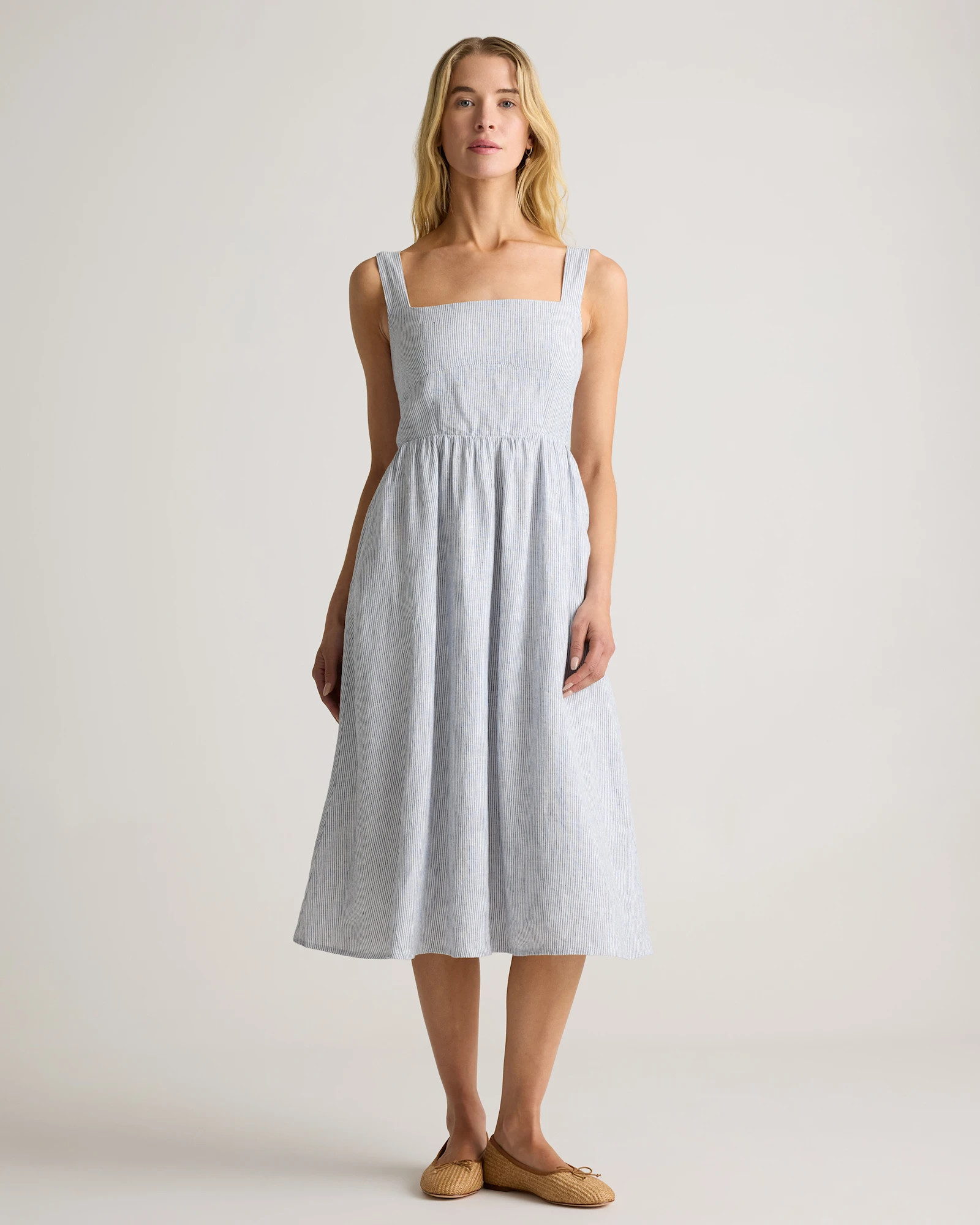 100% European Linen Fit & Flare Midi Dress | Quince