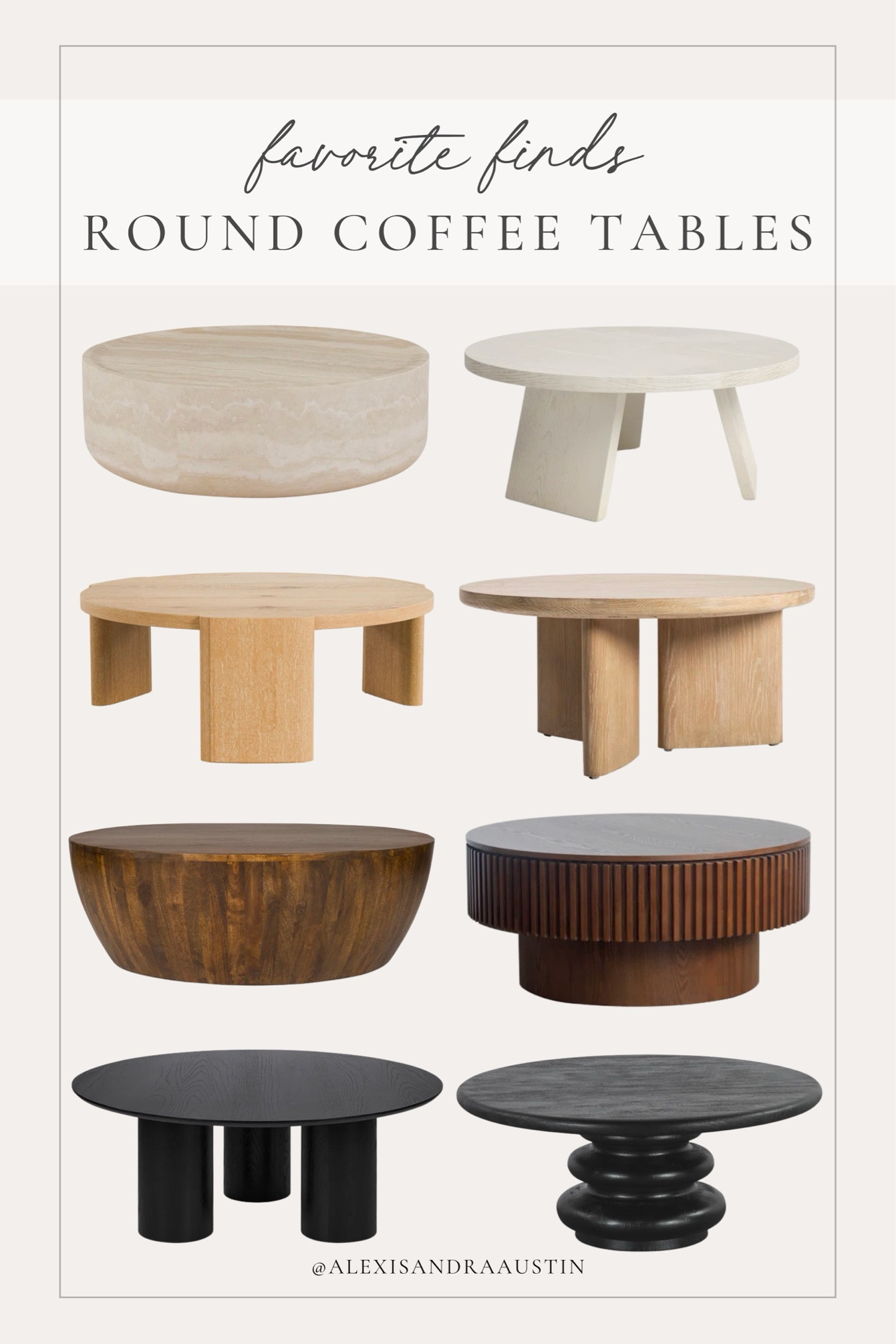 Coffee table roundup! Curating some of my fave round coffee tables to create a soft and timeless look

Home finds, neutral wood tones, coffee table faves, round coffee table, dark wood tones, marble coffee table, Wayfair, living room refresh, home refresh, neutral home inspo, coffee table roundup, shop the look!

#LTKSeasonal #LTKStyleTip #LTKHome
