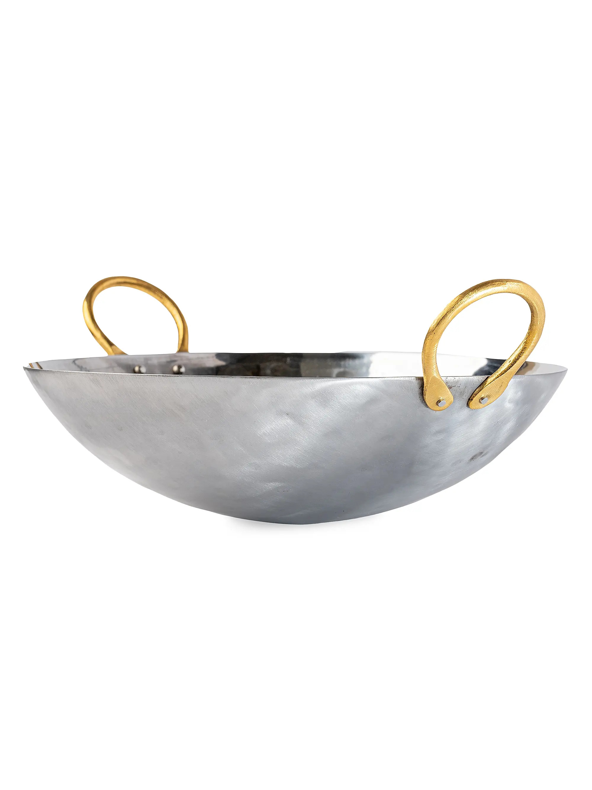 Indian Kadai Steel Wok with Brass Handles | Saks Fifth Avenue