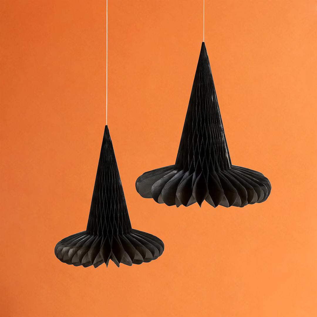 2 Black Witch Hat Honeycomb, Halloween Decorations, Witch Hat, Halloween Party, Horror Party, Hal... | Etsy (US)