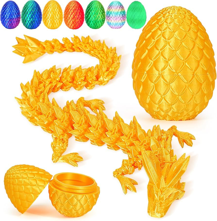 TBOLINE 3D Printed Dragon Easter Egg - Basket Essentials Stuffers, Prefilled Easter Egg Filled wi... | Amazon (US)