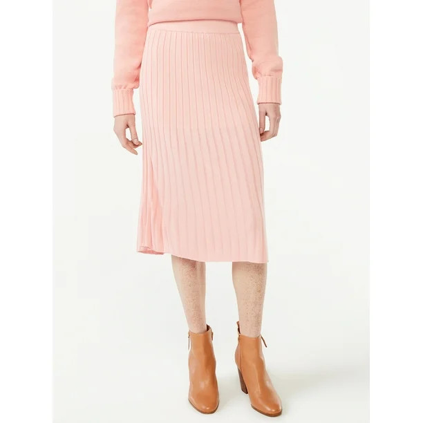 Free Assembly Women's Pleated Midi Sweater Skirt - Walmart.com | Walmart (US)