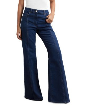 June Mid Rise Flare Pin Stitch Jeans in Blue | Bloomingdale's (US)